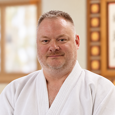 Aikido instructor Greg teaching the junior martial arts class at Mirfield Martial Arts Club in West Yorkshire