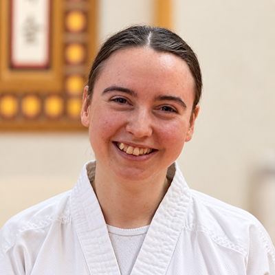 Aikido instructor Kelsey teaching junior martial arts class at Mirfield Martial Arts Club in West Yorkshire