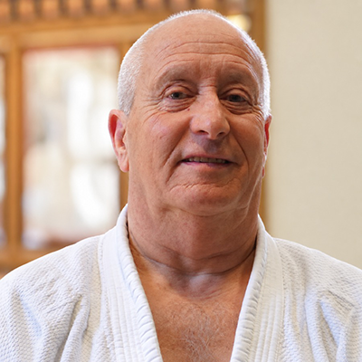 Martial arts instructor Phill teaching Aikido and Karate at Mirfield Martial Arts Club in West Yorkshire